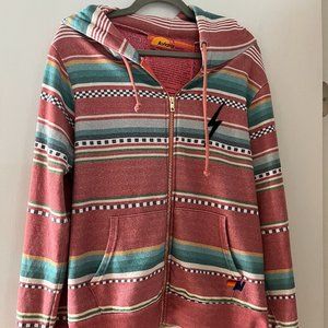 Aviator Nation Tulum Zip Hoodie with Bolt Appliqué - Size L